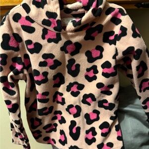Place Pink and Black Patterned Fleece Hoodie